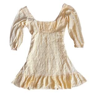 Vintage Yellow Eyelet Mini Dress - B. Darlin
